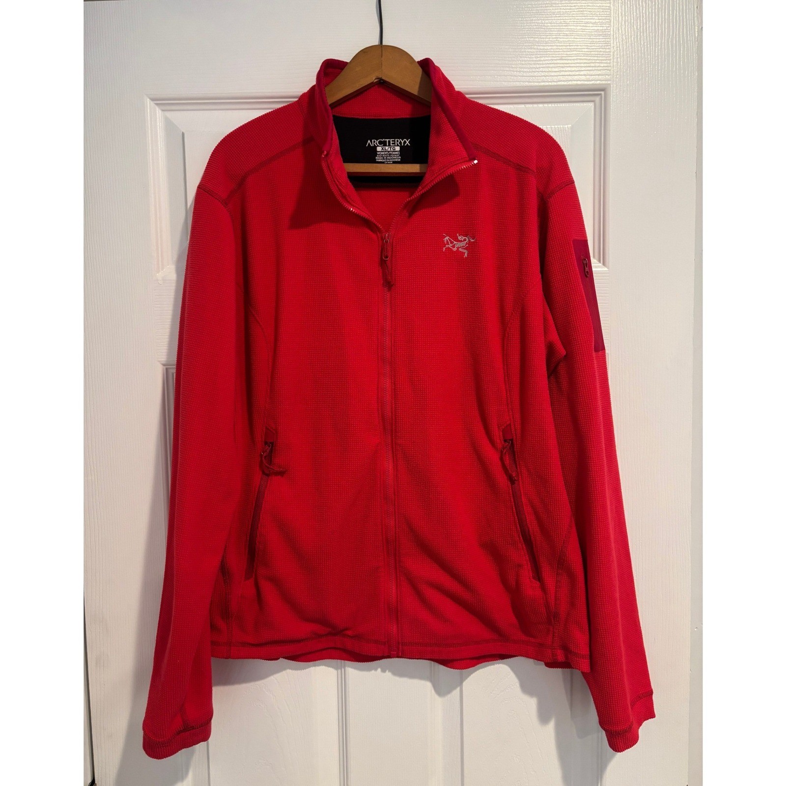 Arc'teryx Delta LT Fleece Jacket Women's XL Red Polartec Grid Mid-Layer Gorpcore