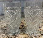 Vintage Anchor Hocking Depression Glass Footed Tumbler Waffle Clear lot of 2
