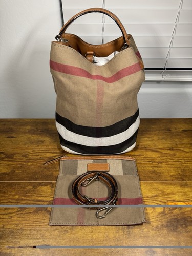 Burberry Ashby Bucket Bag w/ Detachable Strap & Removable Pouch