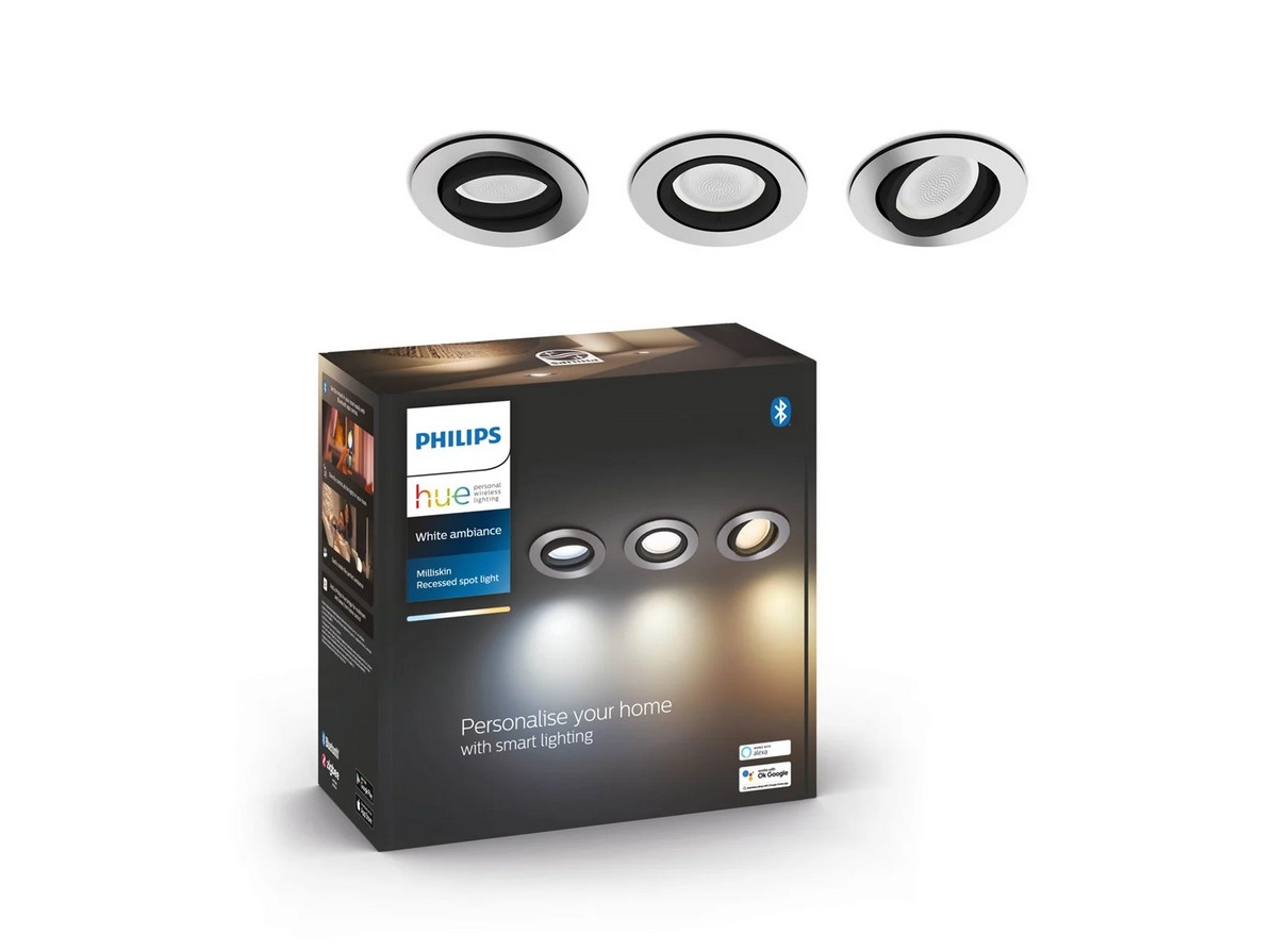Grau/Licht Philips Milliskin Einbaustrahler Aluminium 3Er Set - Bild 3