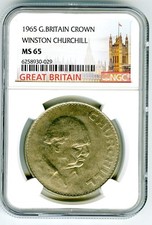 1965 GREAT BRITAIN SIR WINSTON CHURCHILL CROWN NGC MS65 HIGH GRADE