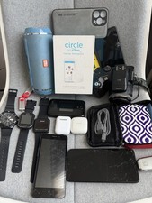 Lot Of 18 Electronic Devices Camera Watches Smartphones Earbuds And More