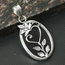 Amethyst Gemstone Ethnic Handmade Leaf Pendant Jewelry For Unisex 2.4