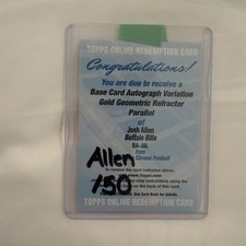 2025 Topps Chrome Josh Allen Gold Geometric Refractor Auto Variation Bills /50