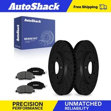 Front Drilled Slotted Brake Rotors Premium Ceramic Pads for Ford Mustang