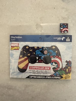 Captain America Stars & Stripes PS4 DualShock 4 Controller Skin & Thumb Grip