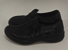 Clarks Wave Walk Womens Loafers Size 6M Black Leather Slip On Comfort Walking...