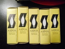 SATCO S3263 60 WATT FROSTED FLAME TIP CANDELABRA BULBS - LOT OF 5