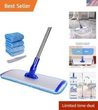 Flat Mop with 4 Washable Pads & 360° Rotatable Head for Effortless Cleaning