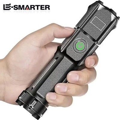 High-performance LED flashlight, rechargeable, USB, waterproof, zoom, for fishin