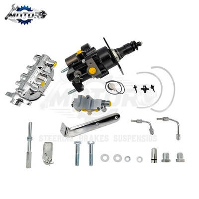 #ad Universal Hydrobooster Hydraulic Power Brake Booster Chrome Master Disc Drum Kit $347.99