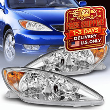 Chrome Headlights Assembly for Toyota Camry 2002-2004 Pair Set