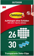 Outdoor Decorating Clips - Value Pack of 26 Mini Hooks and 30 Small Adhesive Str 1.35 per strip