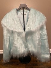 Taylor Swift The Life of a Showgirl Mint Faux Fur Coat Jacket Size M/L In Hand