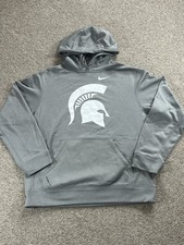 Nike Therma Fit Michigan State Spartans Pullover Hoodie Size Medium Gray