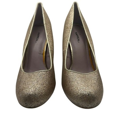 XAppeal Gold Glitter High Heel Pumps, Size 8
