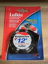 LUFKIN Engineers Tape Measure 12' x 1/2" 50ths on first 6 inch 2212X