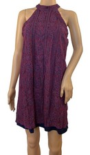 Alya Size Small Womens Above Knee Dress Floral Dress Lace Crochet Overlay Blue