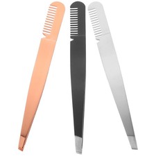 3 Pcs Eye Brow Plucker for Women Excellent Eyebrow Tweezers Comb