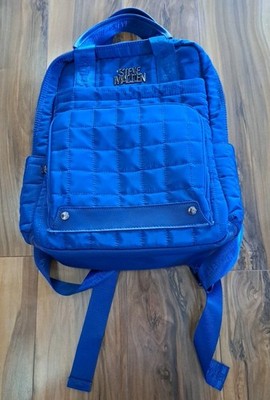 New Steve Madden Blue Quilted Backpack/Handbag  Full Size W/Pockets See Photos 