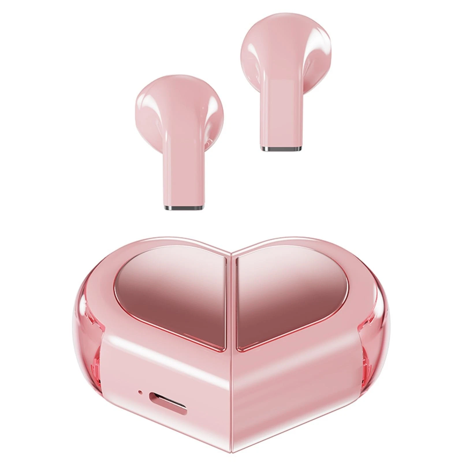 Pink Heart Wireless Earbuds for Girls Kids, Cute Small Mini Tiny Invisible Ea...