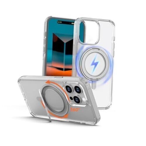 Magnetic for Case with 360° Rotatable Invisible Ring iPhone 15 Pro Max Clear