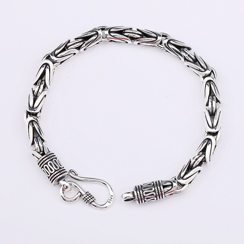 S925 Silver Ethnic Style Six Character True Word Bracelet Dragon