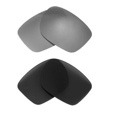 Walleva Two Pairs Polarized Lenses For Oakley Sliver F - Titanium Black