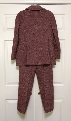 Vtg 70’s Maroon Tweed Pant Suit by Orlando Piluso for Boutique West - Size 12 - Picture 4 of 24