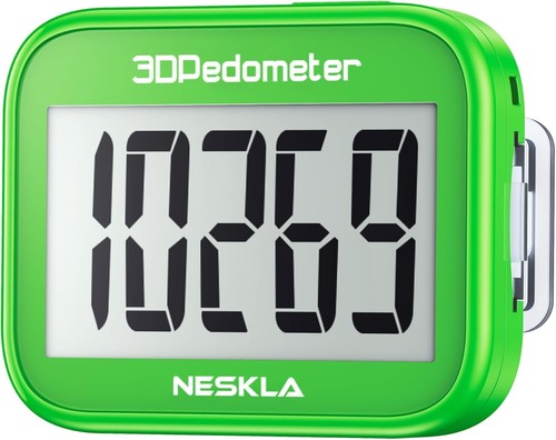 3D Pedometer for Walking, Simple Step Counter for Walking with Large Digital Di