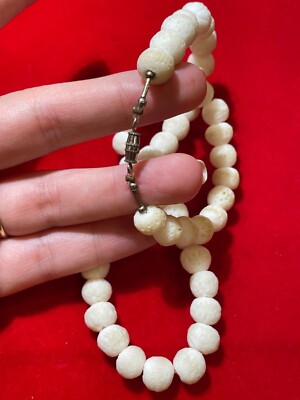 Collana Con Perline Rotonde Riempe In Vero Oro 14 Carati Collana Con - Foto 6