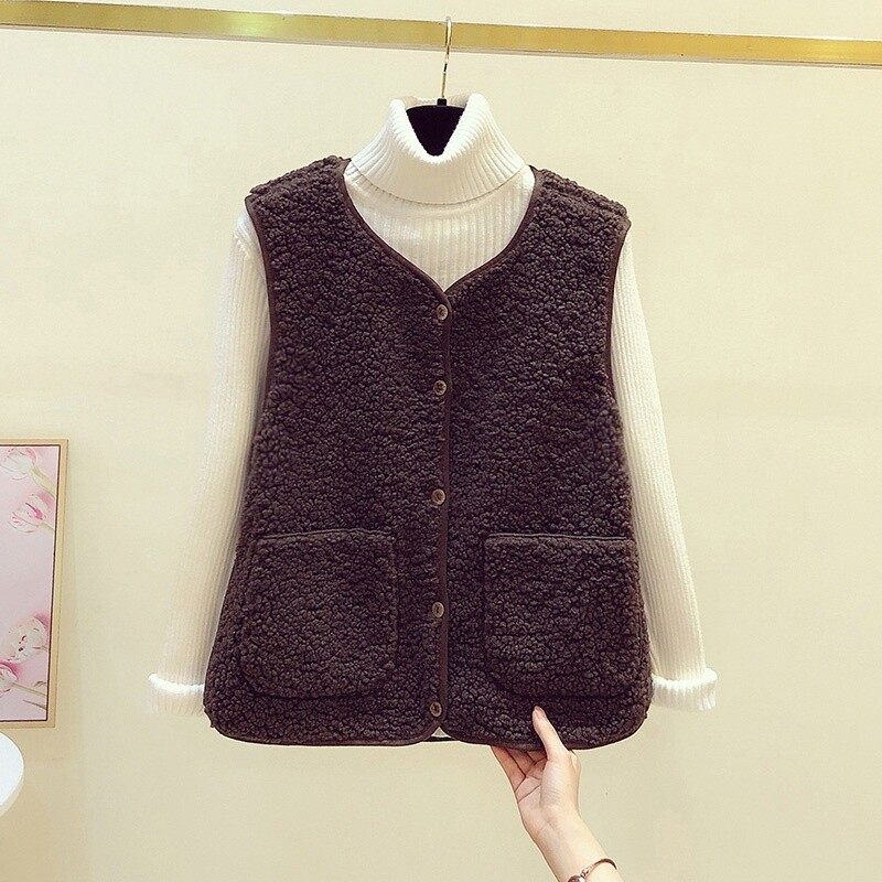 Gilet Femme Fausse Fourrure Walaka - Sans Manches - Hiver - Style Sherpa Doux Et Chaud