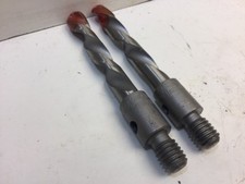 #28 Lot of 2 MORRIS WOOD TOOL 7/16" LH Drill Bit-Threaded/Screw Shank, V-Point