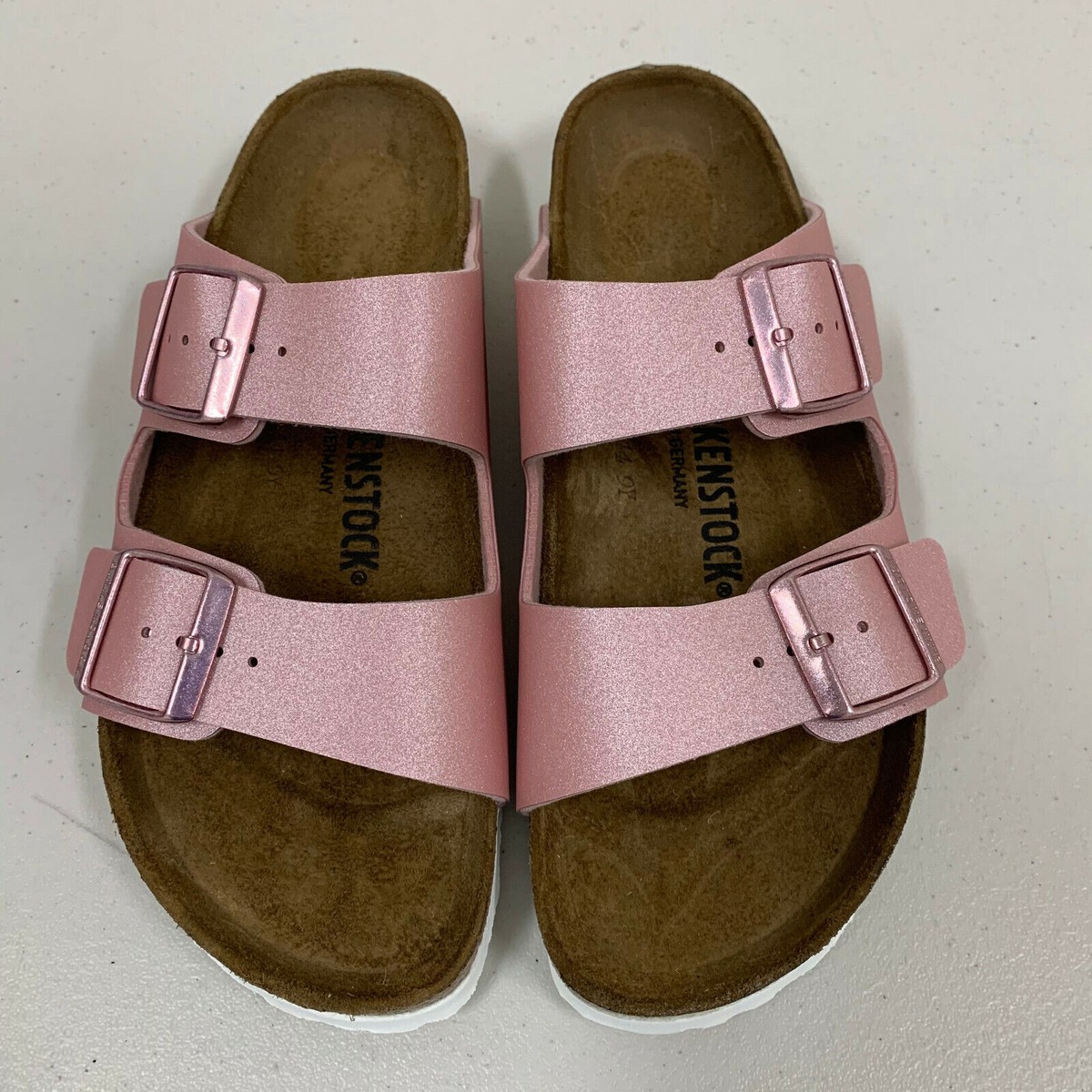 Birkenstock New w/o Box Arizona Icy Metallic Old Rose Birko-Flor Nar-Select  Size