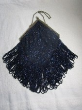 Vintage Carnival Glass - Beaded Purse - Really Nice