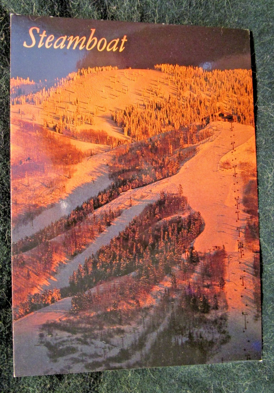 Birdseye View Sunset Ski Area Mountain Steamboat Springs CO Postcard UNP 6x4