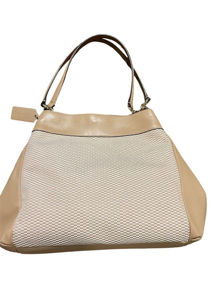 COACH's Vintage Shoulder Hand Bag Canvas Leather F27575 Beige Used