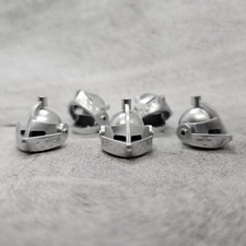 5pack Custom Silver Knight Helmet w Visor Block Accessory for Minifigs C13TK18