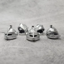5pack Custom Silver Knight Helmet w Visor Block Accessory for Minifigs C13TK18