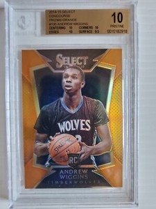 2014-15 Andrew Wiggins Select Concourse Orange Prizms #100 BGS 10 Pristine /60