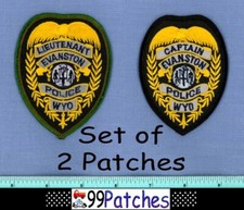 EVANSTON CAPTAIN + LIEUTENANT (2 Patches SET) WYOMING Police Patch 3.5" Size 5A