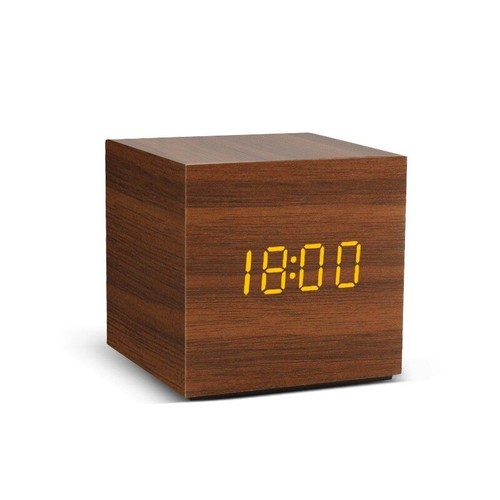 LED Wooden Alarm Clock Watch Table Voice Control Digital Wood Electronic Tools - Picture 28 of 33