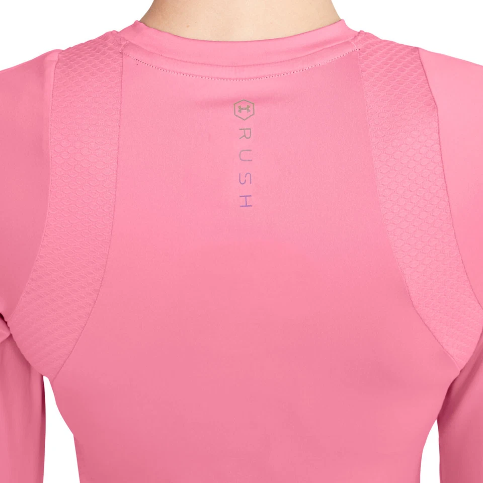 Under Armour Womens Rush Top Lipstick Pink Fitted Long Sleeved Training X Large - Image 3 of 4