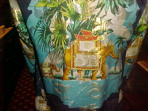 VINTAGE MENS JOEY RICHI BLACK LABEL SAFARI THEME METALLIC SILK SHIRT LARGE SLIM - Picture 11 of 15