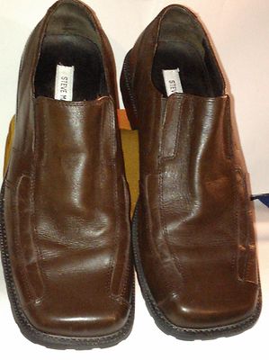 Mocassin Steve Madden Evin Cuir Marron - Taille 10 M US - Très Bon état Occasion