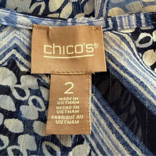 Chico’s Blue Sheer Open Front Kimono Jacket size Large (2) - Picture 3 of 7