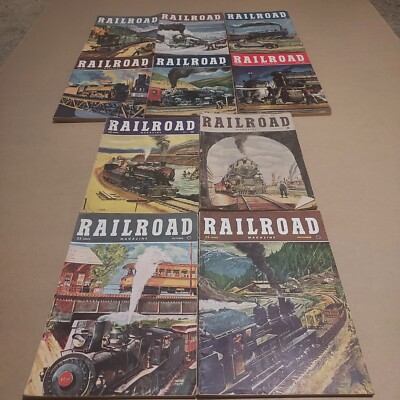 Vtg Lot of 11 Railroad  Magazine - 1950 - JAN - NOV.  Trains. Just Added AUG.