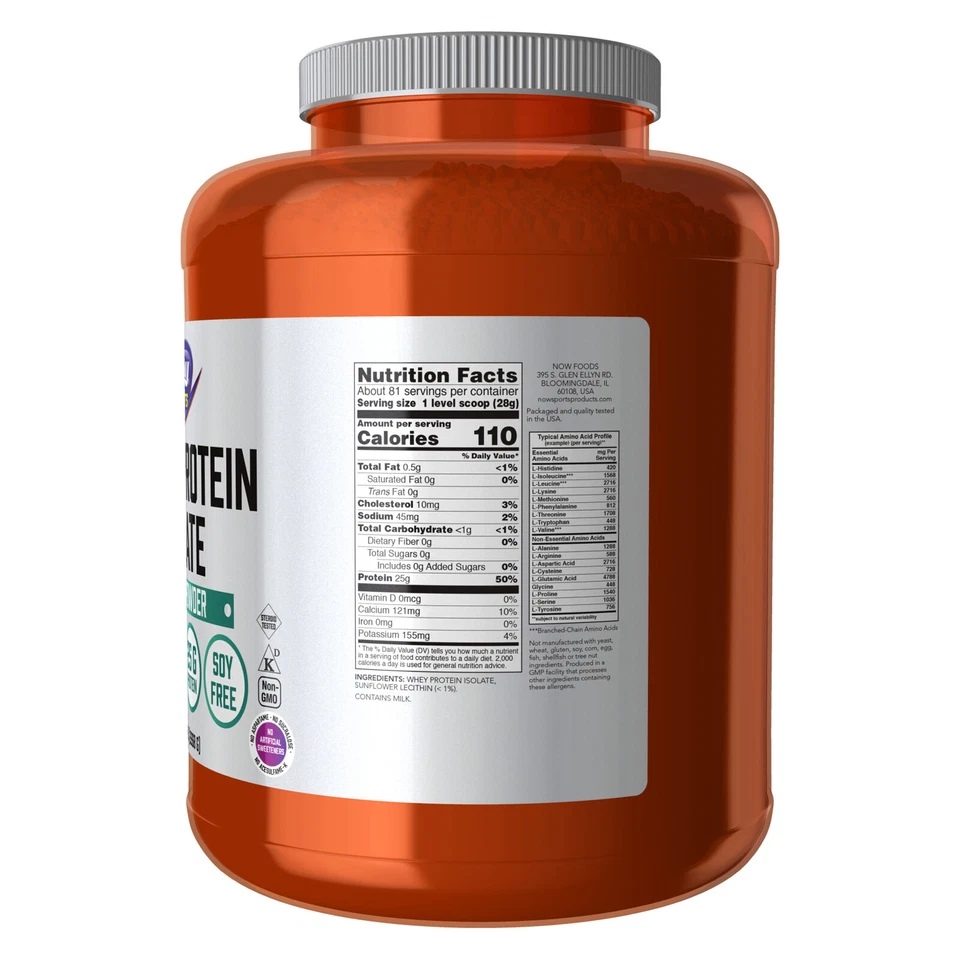 NOW FOODS 分离乳清蛋白无味粉 5 磅。 — 第 2/4 张图片