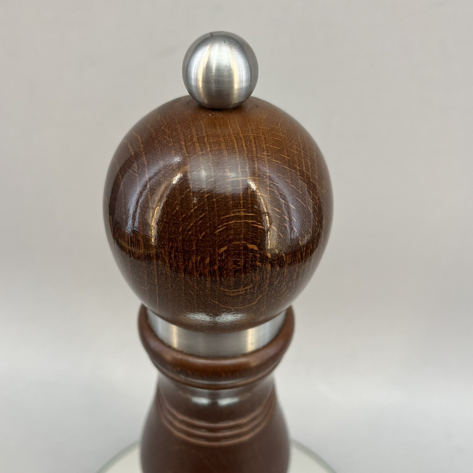 Vintage Peugeot Lion Brown Wood Brass Pepper Mill Grinders France 9 1/4