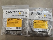 Lot Of 2 NEW Startech.com 25ft. DB9 Serial Male Female Extension Cable/Cord